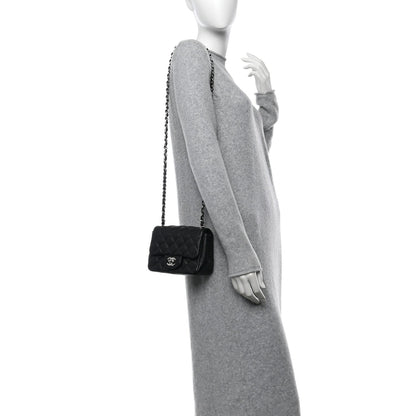Caviar Quilted Mini Square Flap Black