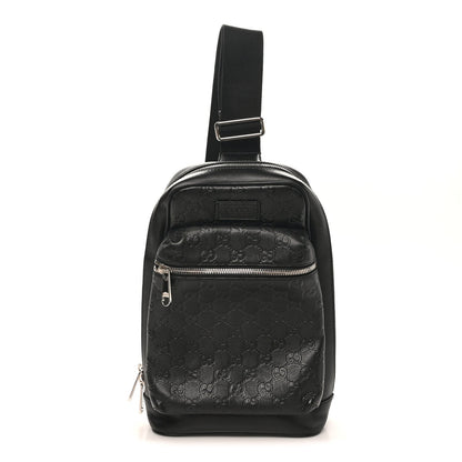 Guccissima Sling Backpack Black