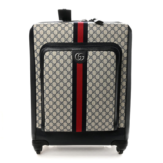 GG Supreme Monogram Web Medium Savoy Trolley Beige Blue