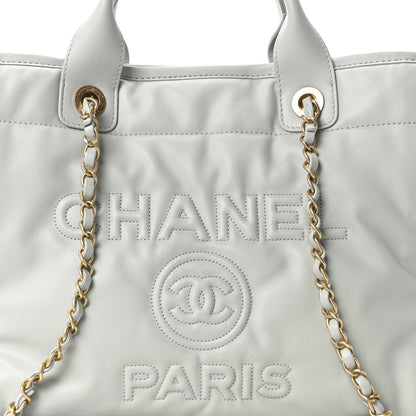 Calfskin Small Deauville Tote Light Grey