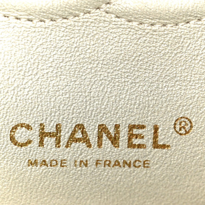 Metallic Canvas Quilted Medium Double Flap Light Gold