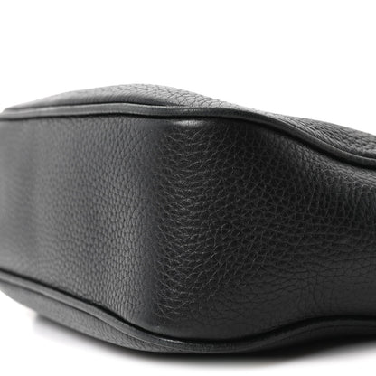Pebbled Calfskin Small Soho Disco Bag Black