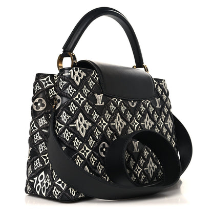 Calfskin Since 1854 Embroidered Capucines PM Black
