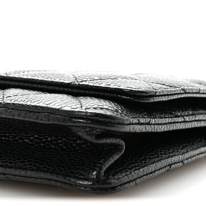 Caviar Quilted Wallet On Chain WOC Black