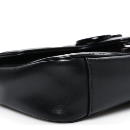 Calfskin Matelasse Monochrome Mini GG Marmont Shoulder Bag Black