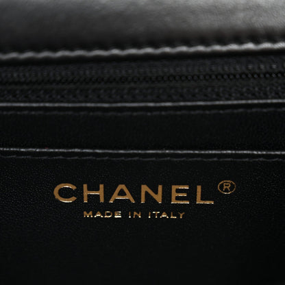 Lambskin Quilted Mini Rectangular Flap Black