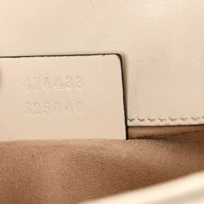 Calfskin Matelasse Super Mini GG Marmont Shoulder Bag White