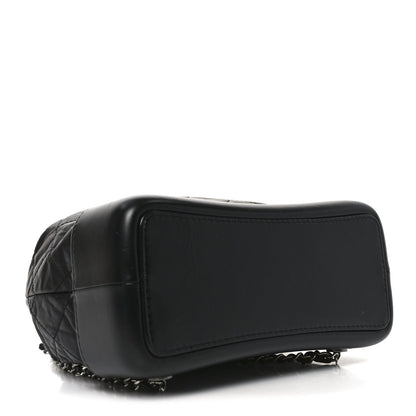 Aged Calfskin Quilted Small Gabrielle Backpack Black