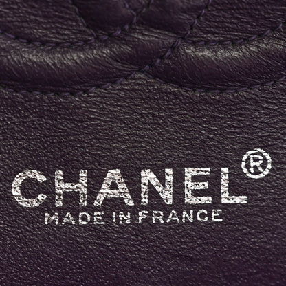 Caviar Quilted Small Double Flap Dark Purple