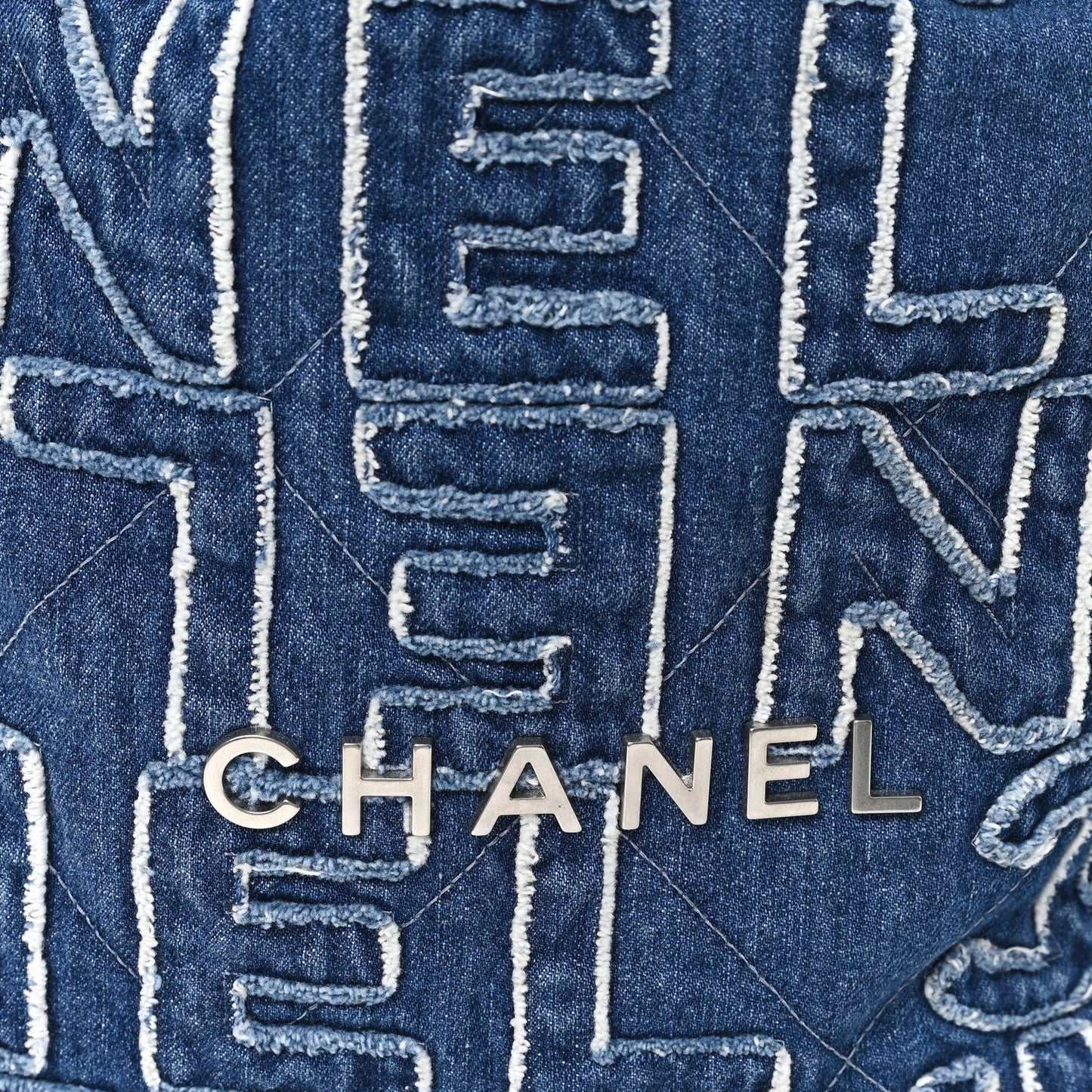 Denim Patchwork Logo Chanel 22 Blue