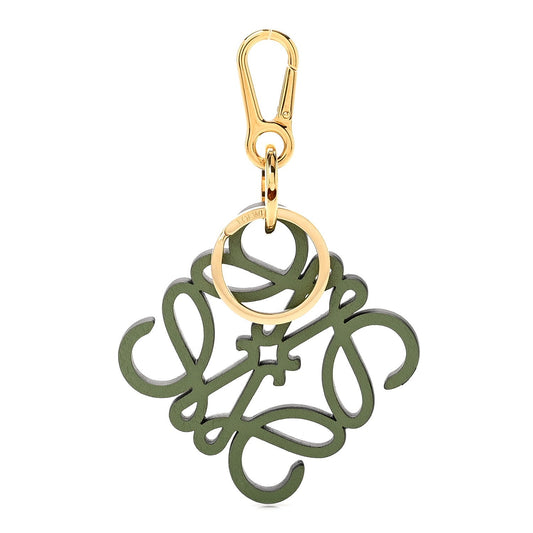 Calfskin Anagram Bag Charm Key Holder Avocado