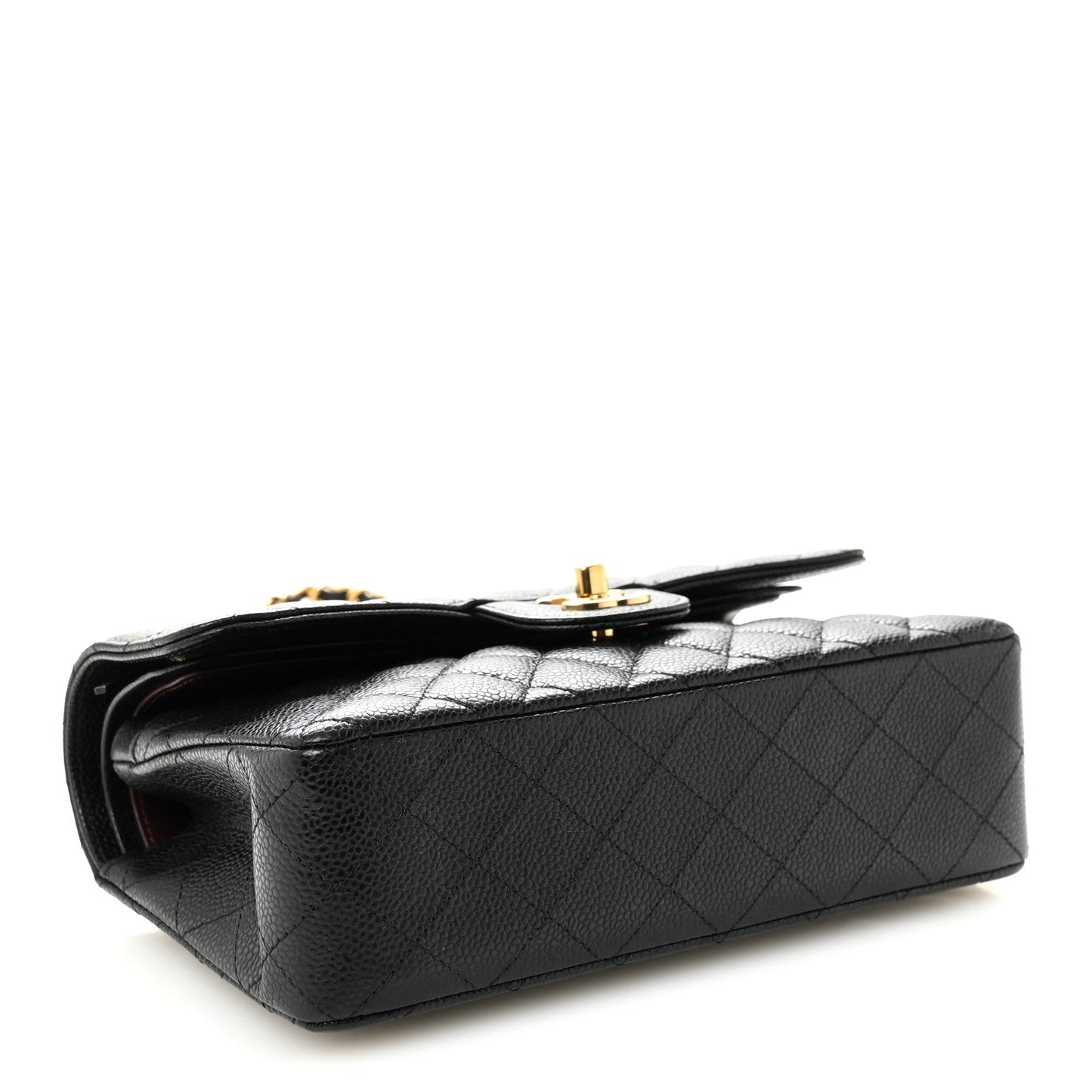 Caviar Quilted Small Double Flap Black