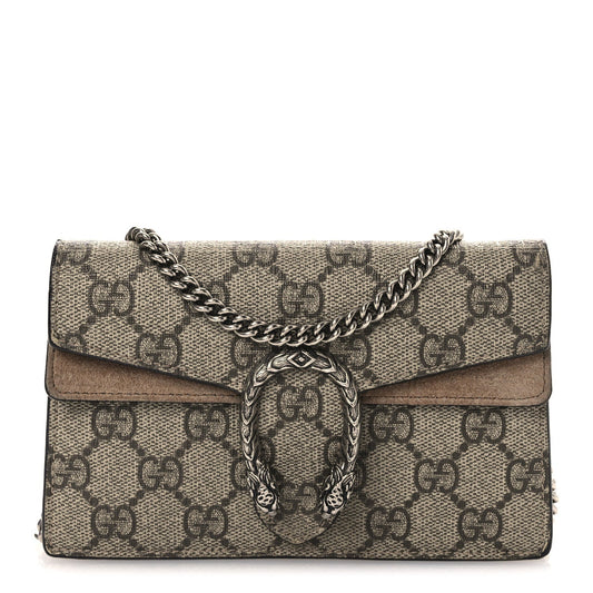 GG Supreme Monogram Super Mini Dionysus Shoulder Bag Taupe