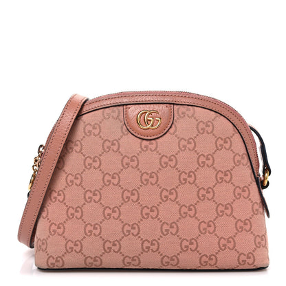 Monogram Textured Dollar Calfskin Small Ophidia Dome Shoulder Bag Cloche Rose Pink