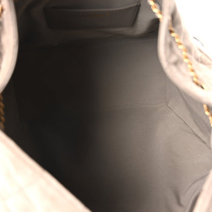 Suede Quilted Medium Chanel 25 Handbag Dark Grey