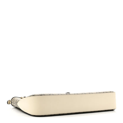 GG Supreme Monogram Moon Calfskin Medium Padlock Shoulder Bag Beige Ebony Mystic White