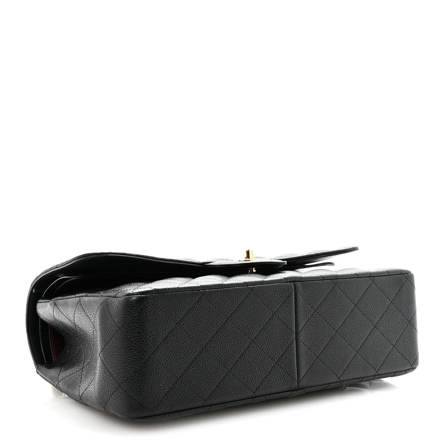 Caviar Quilted Jumbo Double Flap Black