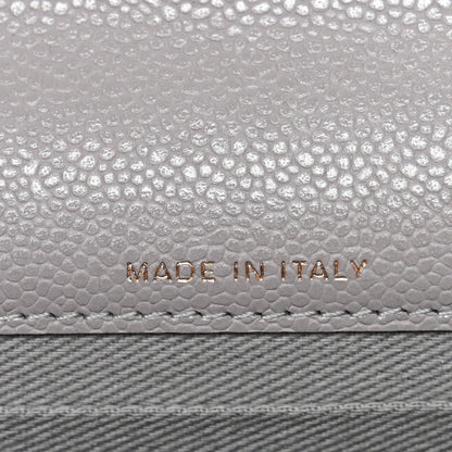 Caviar Quilted Mini Business Affinity Flap Grey