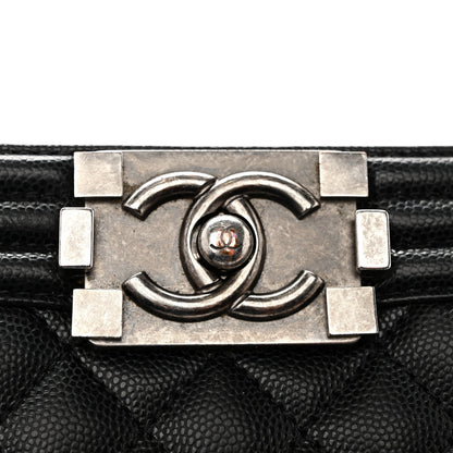 Caviar Quilted Medium Boy Flap Black