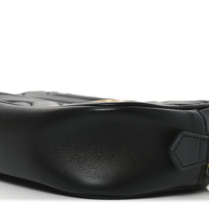 Calfskin Matelasse Mini GG Marmont Chain Shoulder Bag Black
