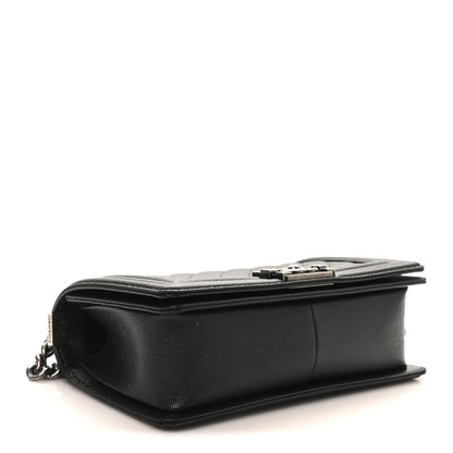 Caviar Quilted Medium Boy Flap Black