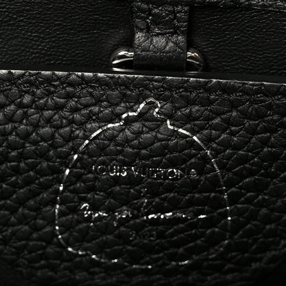 LV X YK Taurillon Inlaid Kusama Flowers Capucines BB Black