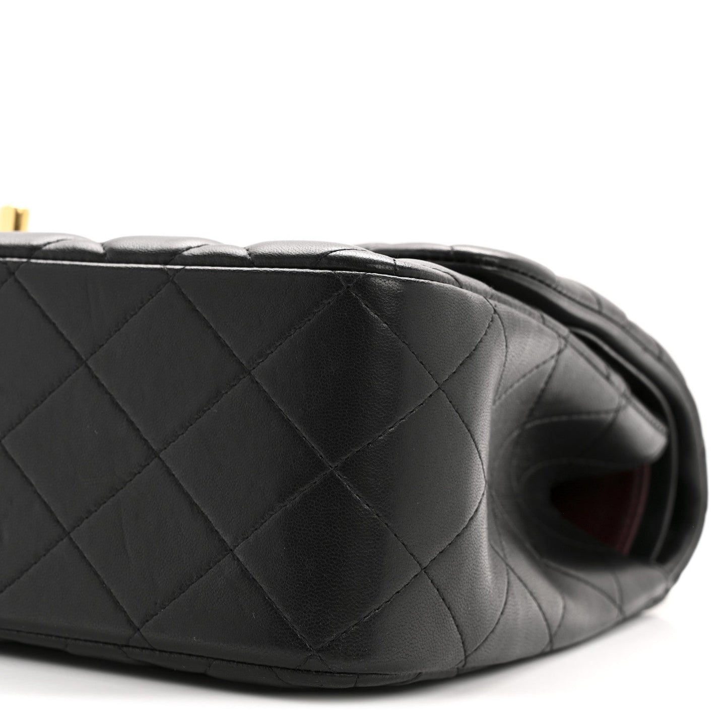 Lambskin Quilted Jumbo Double Flap Black