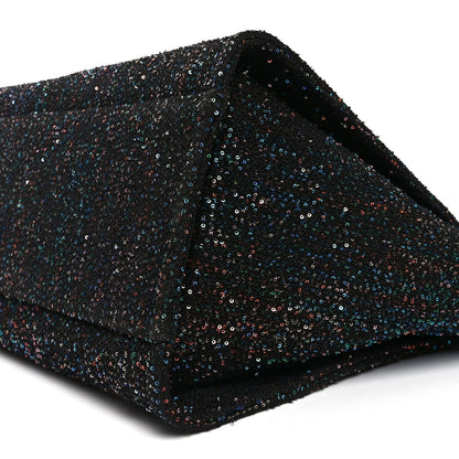Calfskin Sequin Medium Deauville Tote Black