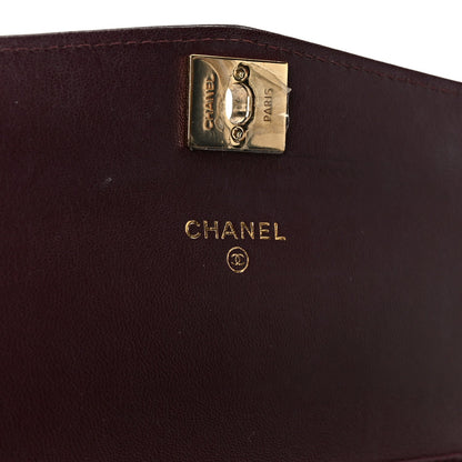 Lambskin Chevron Quilted Wallet On Chain WOC Black
