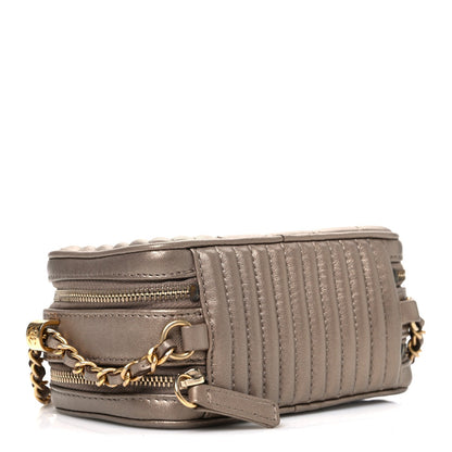 Metallic Lambskin Mini Coco Boy Camera Case Dark Gold