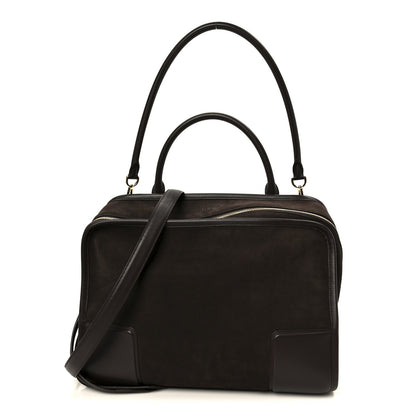 Suede Calfskin Large Amazona 180 Dark Chestnut