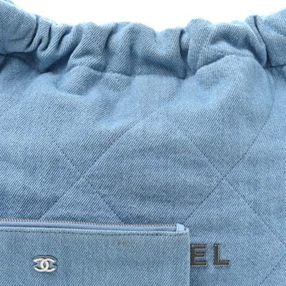 Denim Quilted Chanel 22 Light Blue