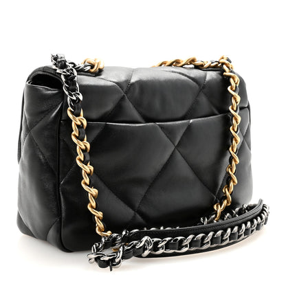 Lambskin Quilted Medium Chanel 19 Flap Black