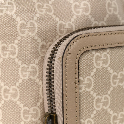 GG Supreme Monogram Azalea Calfskin Retro Interlocking G Buckle Backpack Beige Mystic White
