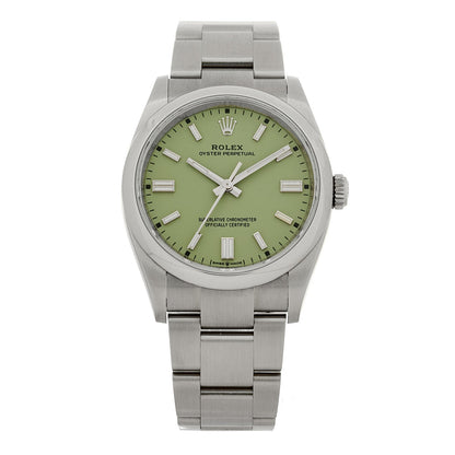 Stainless Steel 36mm Oyster Perpetual Watch Pistachio 126000