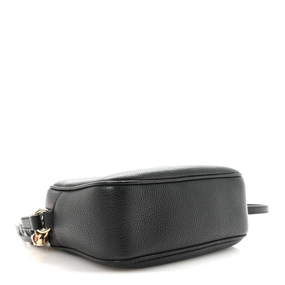 Pebbled Calfskin Small Soho Disco Bag Black