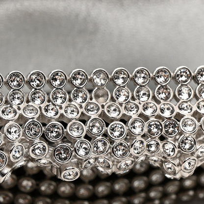 Crystal Embellished Metallic Lambskin Mini Chanel 22 Silver