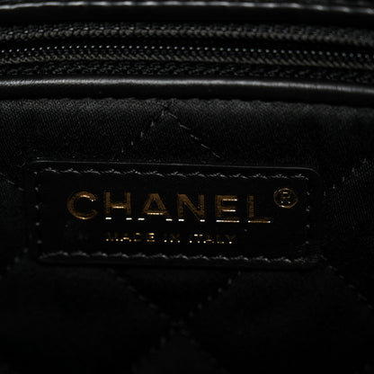 Shiny Calfskin Quilted Small Chanel 22 Black
