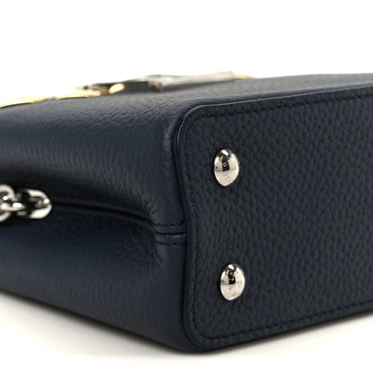 Taurillon Embellished Malletage Crown Mini Capucines Navy