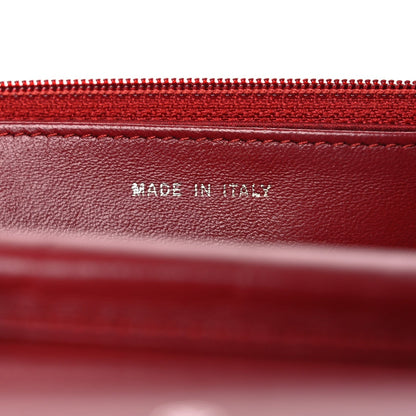 Lambskin Camellia Embossed Wallet on Chain WOC Red