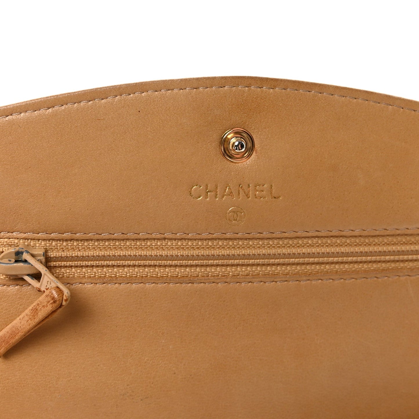 Caviar Timeless CC Wallet on Chain WOC Beige