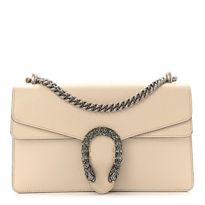 Textured Calfskin Crystal Small Dionysus Shoulder Bag Mystic White