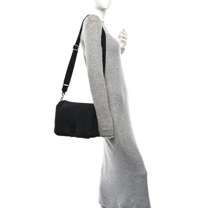 Nylon Medium Goya Puffer Bag Black