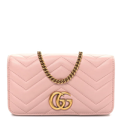 Calfskin Matelasse GG Marmont Mini Bag  Perfect Pink