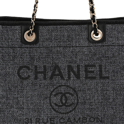 Woven Straw Raffia Small Deauville Tote Blue