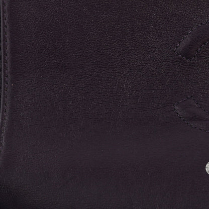 Caviar Quilted Small Double Flap Dark Purple