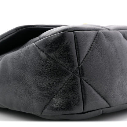 Lambskin Quilted Medium Chanel 19 Flap Black