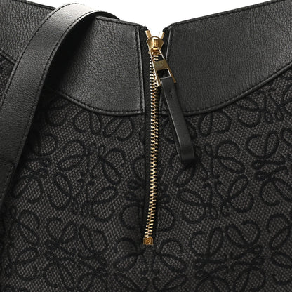 Jacquard Anagram Calfskin Small Hammock Shoulder Bag Black Charcoal
